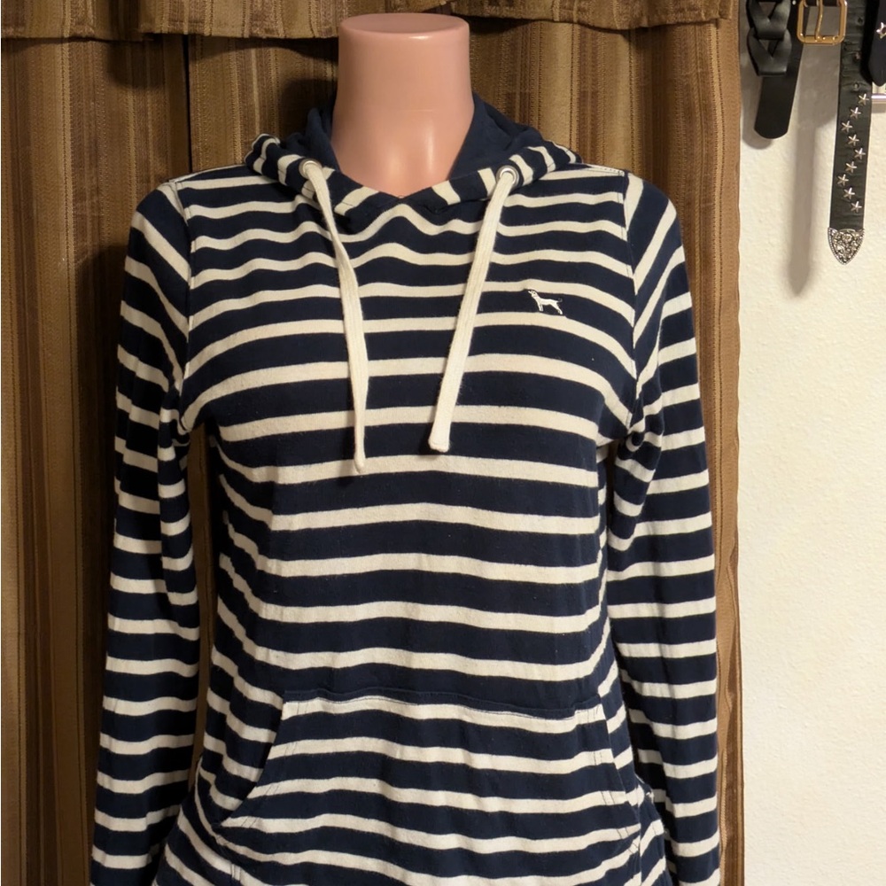 The Black Dog Striped Navy and White Hoodie Sweater